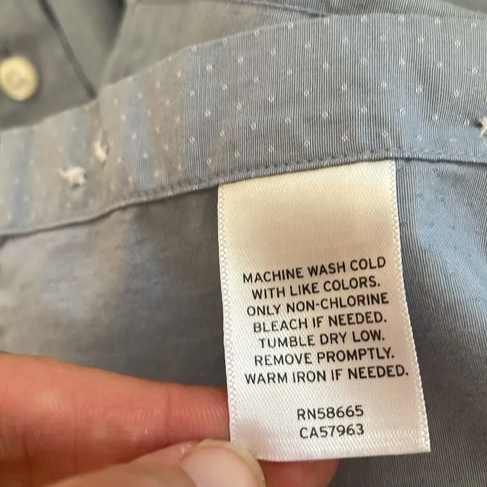 Nordstrom Kids Light Blue Patterned Button Down Dress Shirt Sz 16 Formal Collar